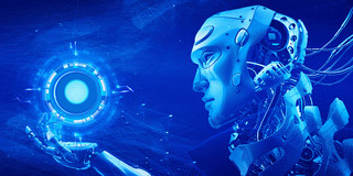 元宇宙蓝色人工智能科技背景GIF动态图
